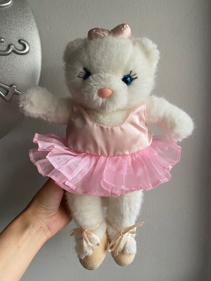 White Bear Ballerina plush toy vintage used, The Heritage Collection 1989 by Ganz Bros