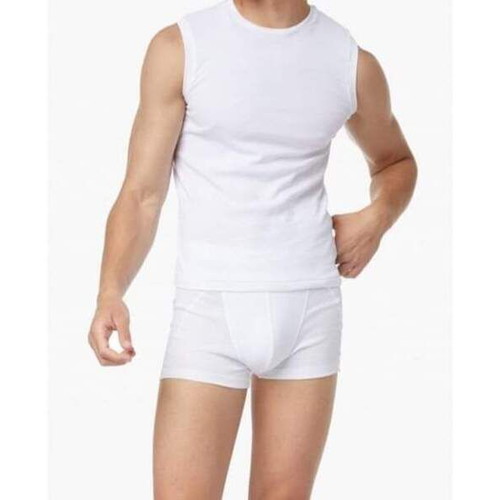 Minerva men's sleeveless undershirt new, white, 100% cotton, sizes M and L