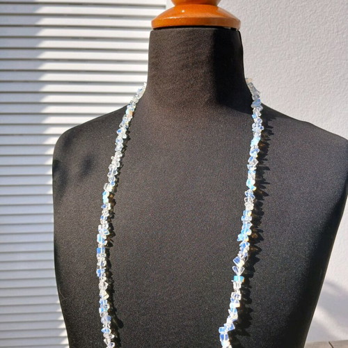 Opalite necklace 45cm elastic fishing line without clasp like new