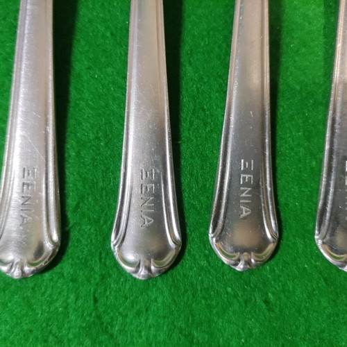 Nissiotis Rostfrei forks used, set of 10, collectible Xenia 1968