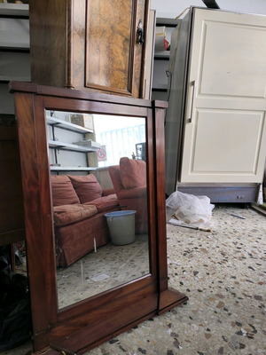 Mirror used with wooden frame