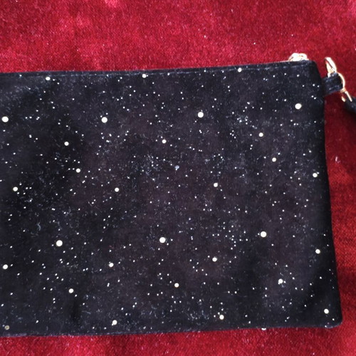 KIKO Milano velvet clutch with wrist strap, like new, black