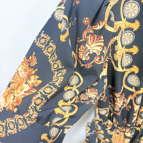 Short dress black with yellow details like new, size S