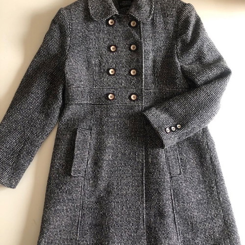 Debenhams wool coat used, size UK12, black
