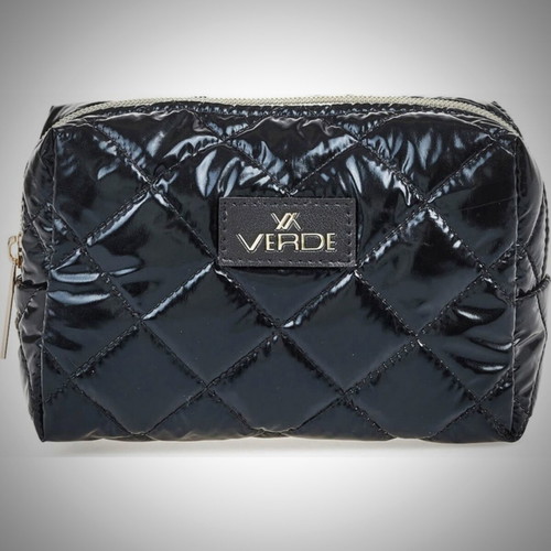 Verde black quilted toiletry bag new