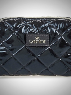 Verde black quilted toiletry bag new