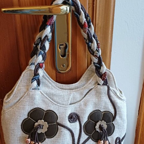 Temu fabric handbag like new, beige