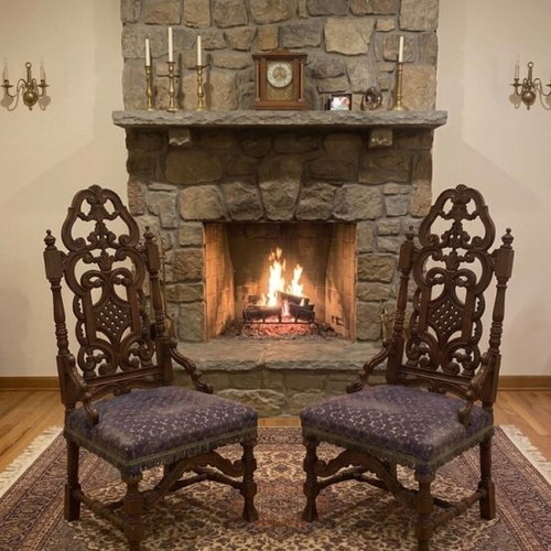 Neo-Baroque wooden chairs set of 2 used, 1890-1920