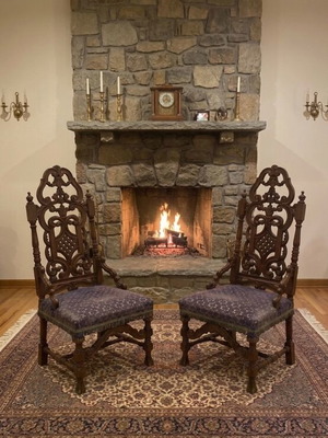 Neo-Baroque wooden chairs set of 2 used, 1890-1920