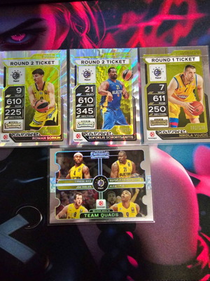 Panini Contenders Euroleague Maccabi Tel Aviv 4 Numbered Cards new