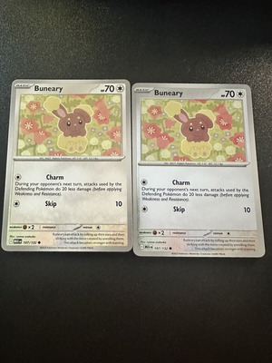 Buneary 107/132 Mega Evolution Pokemon card, normal and reverse