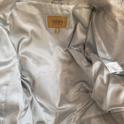 Arma branded leather jacket used, size M, ice color