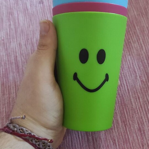 Smile plastic water glasses used, pack of 6, 350ml