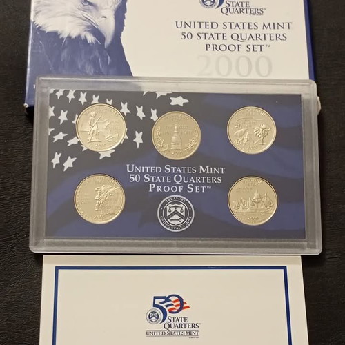 Proof Set 50 State Quarters 2000 USA new