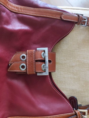 Barbara Milano leather women's handbag like new, burgundy red
