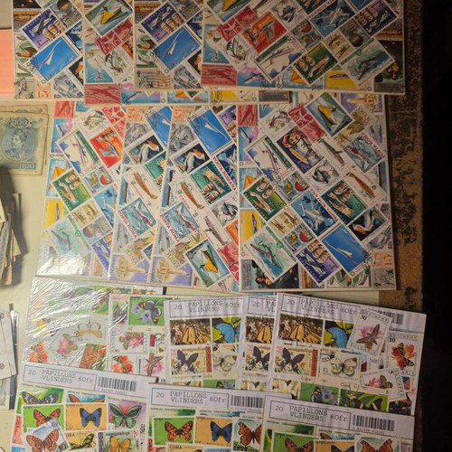 Stamps used, set of 16 on hard cardboard