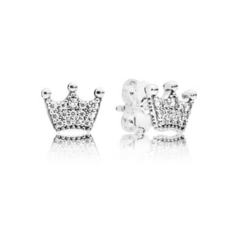 Pandora silver earrings crown shape S925 ALE like new
