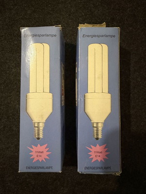 Λάμπες οικονομίας Energiesparlampe 11W E14 καινούργιες, πακέτο 2