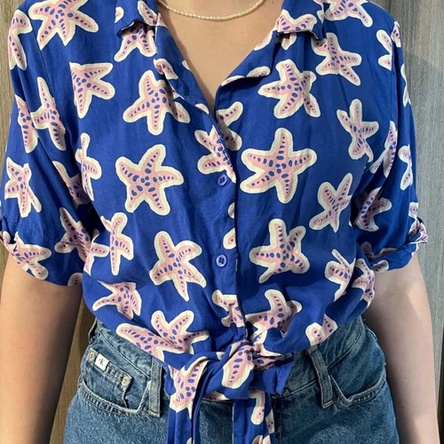 Compania Fantastica shirt with starfish pattern size M like new