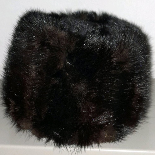 Natural mink fur coat like new, size L, with fur hat
