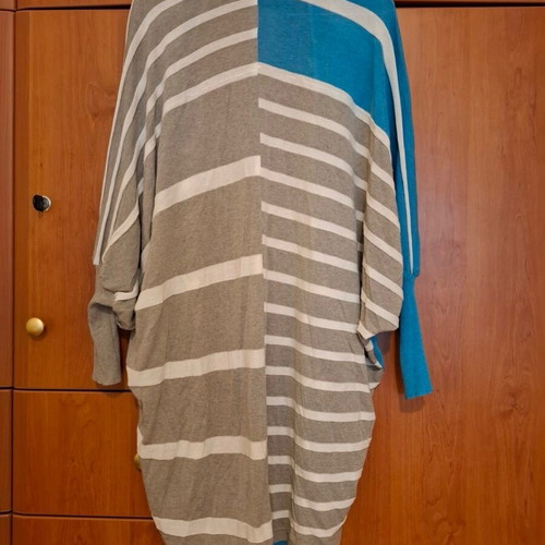 Pianura Studio Long Cardigan one size like new, white and blue