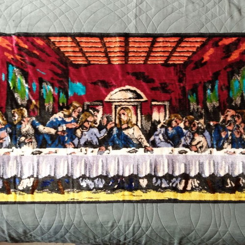 Velvet tapestry The Last Supper like new, 112x50cm