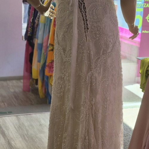 Vintage wedding dress with Chantilly lace from France new, white, sizes S M L
