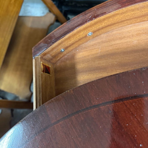 Saridis Round Table like new with wheels, 82 cm diameter, 72 cm height