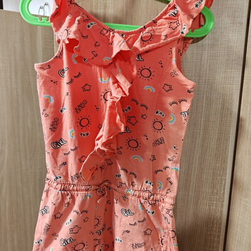 One-piece shorts for girls like new, ages 10 to 14, orange