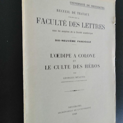 Georges Meautis L' Oedipe a Colone et le Culte des Heros μεταχειρισμένο βιβλίο