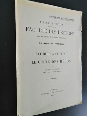 Georges Meautis L' Oedipe a Colone et le Culte des Heros μεταχειρισμένο βιβλίο