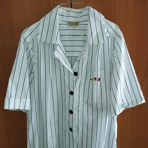 Shirt dress cotton white with blue stripes size XL like new