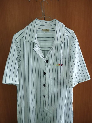 Shirt dress cotton white with blue stripes size XL like new