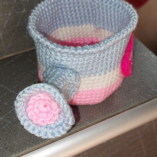 Handmade Crochet Watering Can Decorative Holder new