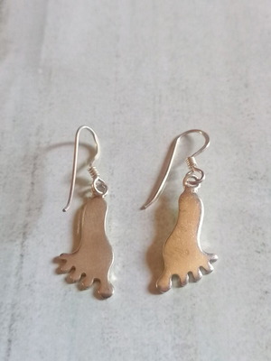 Silver 925 paw earrings