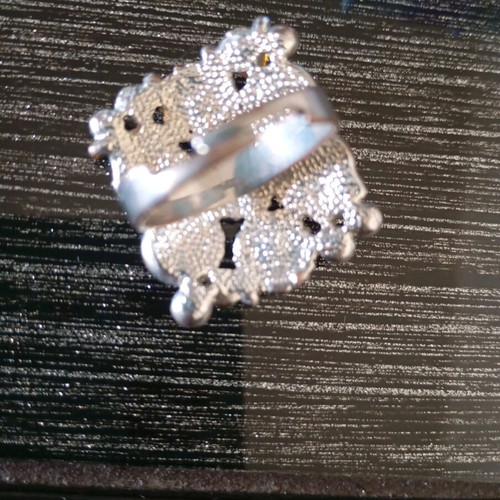 Adjustable ring like new, steel, yellow and orange