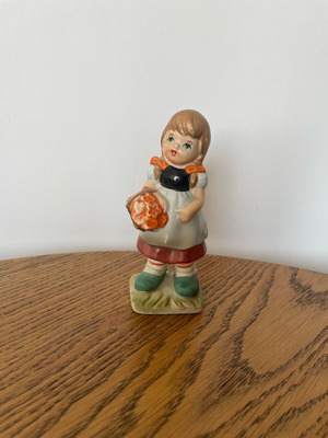 Vintage porcelain figurine girl like new, Made in Japan 1950s–60s