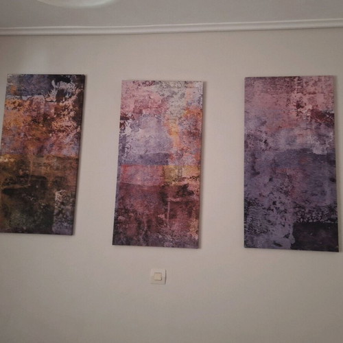 Canvas paintings 3 dimensions like new, 90×45, set of 3