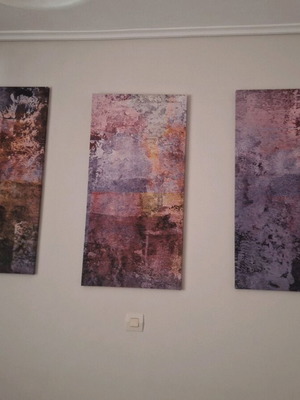 Canvas paintings 3 dimensions like new, 90×45, set of 3