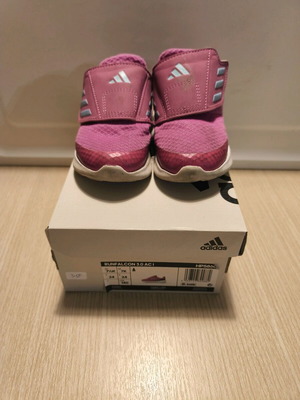 Adidas kids shoes size 24 used, gray and pink