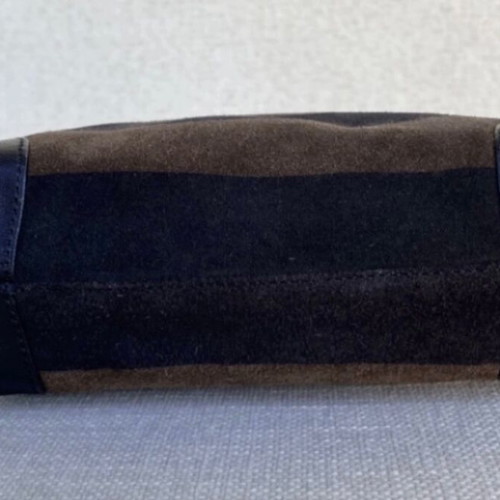 Roccobarocco suede shoulder bag used, beige and brown