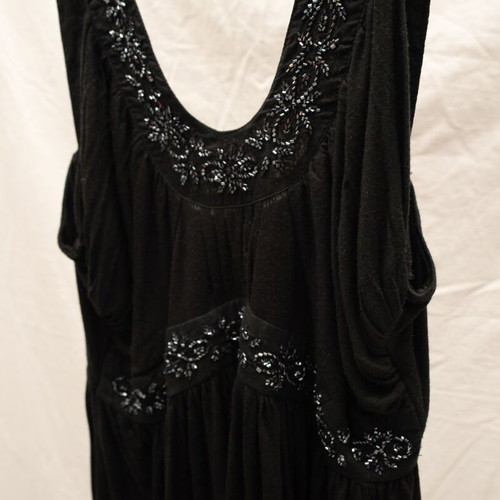 Women's black evening top size M like new with beads