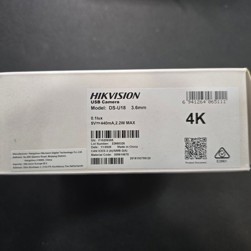 Hikvision 4K USB Webcam DS-U18 like new with box