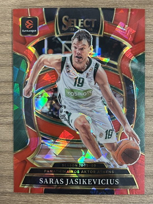 2025-26 Panini Select Euroleague Basketball Card Saras Jasikevicius Red Ice like new