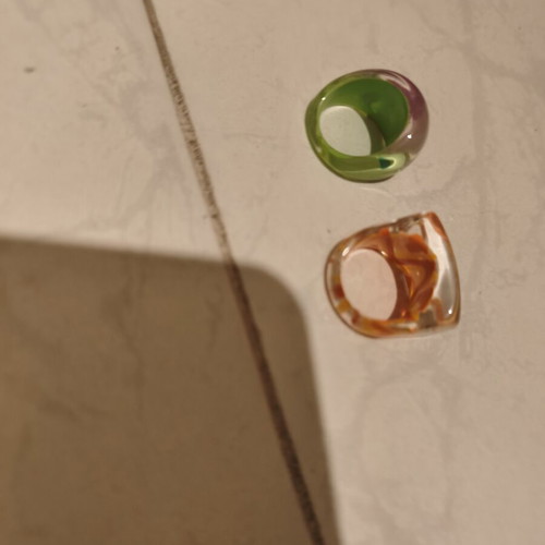 Colorful 90's rings like new, set of 2