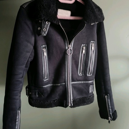 Zara short biker jacket used, black, size M