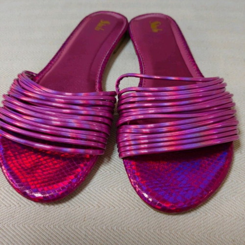 Women’s flat fuchsia mules new, size 38