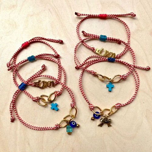 Pack of 6 new Martakia bracelets with gold bronze metal details