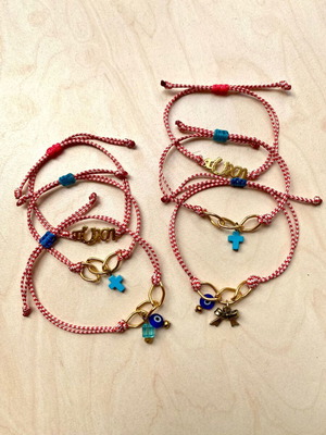 Pack of 6 new Martakia bracelets with gold bronze metal details