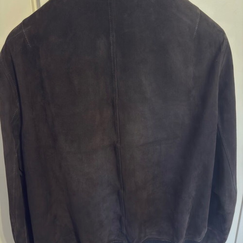 Suede leather jacket Salvatore Ferragamo brown, size 52, like new